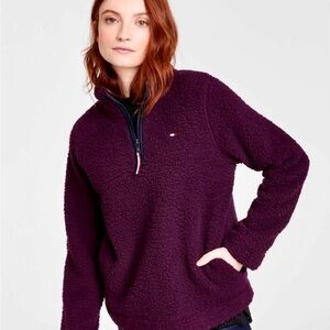 NWT Tommy Hilfiger Purple Quarter Zip Fleece Pullover (Small) - So Fluffy!
